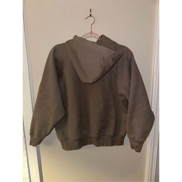 TNA "Sweatfleece" Aritzia Cozy Fleece Pullover Hoodie Brown Women's Size Extra S - Picture 4 of 5